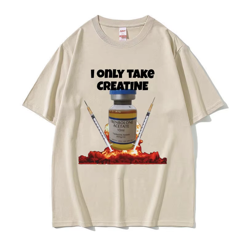 J'ai seul prendre la créatine drôle salle de sport Meme graphique T-shirts hommes surdimensionné haute qualité T-shirt