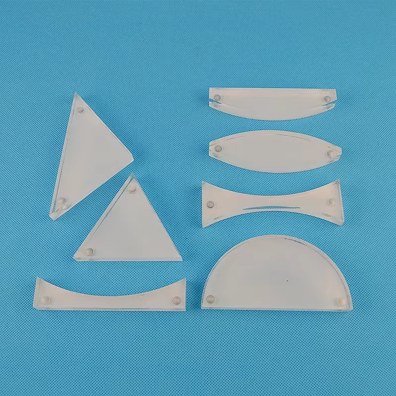 Outils pour lentilles optiques, prismes magnétiques en acrylique, spectre lumineux sept couleurs, enseignement de la physique, prisme, lentille convexe et concave