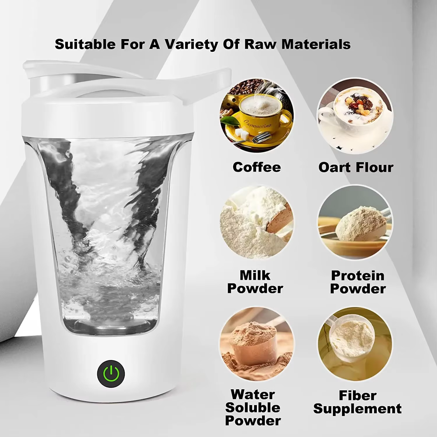 Tasse de mélange électrique de 450ml, mélangeur de bouteilles Portable pour poudre de protéines, pour voyage, maison, bureau, outils de cuisine