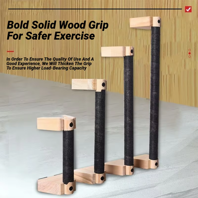 1 Paire de Barres de pompes en bois pour exercices de fitness