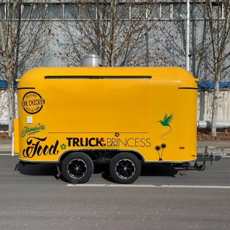 Street Mobile Restaurant Mobile Coffee Juice Bar Shawarma Hot Dog Pizza BBQ Fast Food Truck Trailer with Full Kitchen
