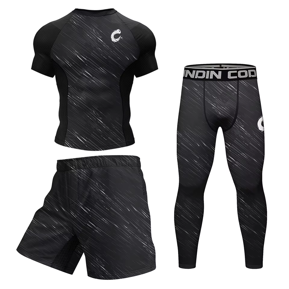 Vêtements de sport MMA Rashguard T-shirt + short pantalon 4 pièces/ensemble Muay Thai costume Bjj Kickboxing