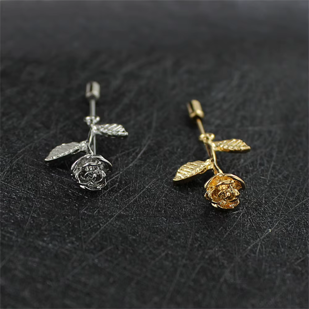 Hommes Rose fleur mode métal broche broche Blazer costume revers fête de mariage boutonnière charme broche bijoux vêtements accessoire