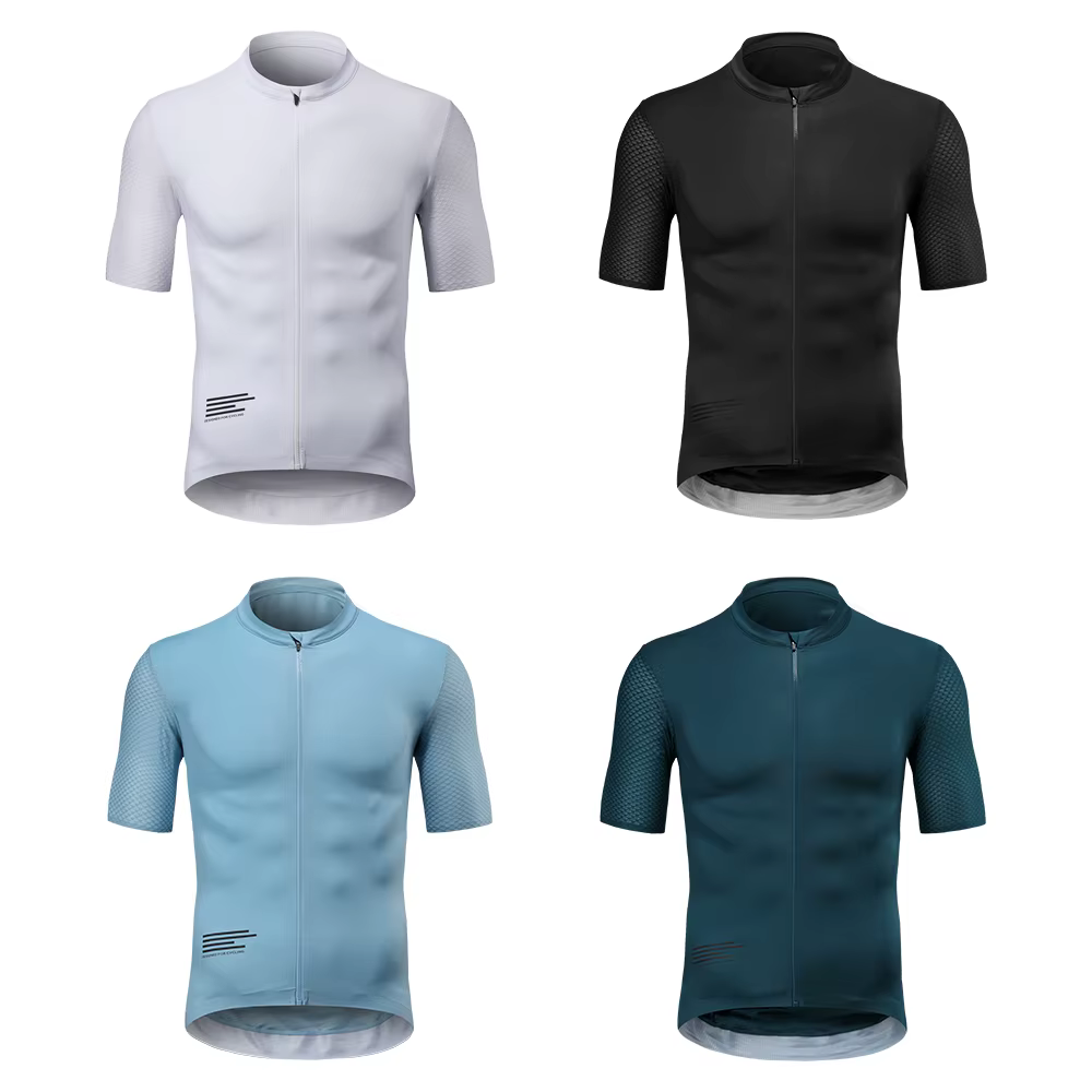 RION Maillot de cyclisme pour hommes respirant à séchage rapide coupe ajustée à manches courtes sans couture