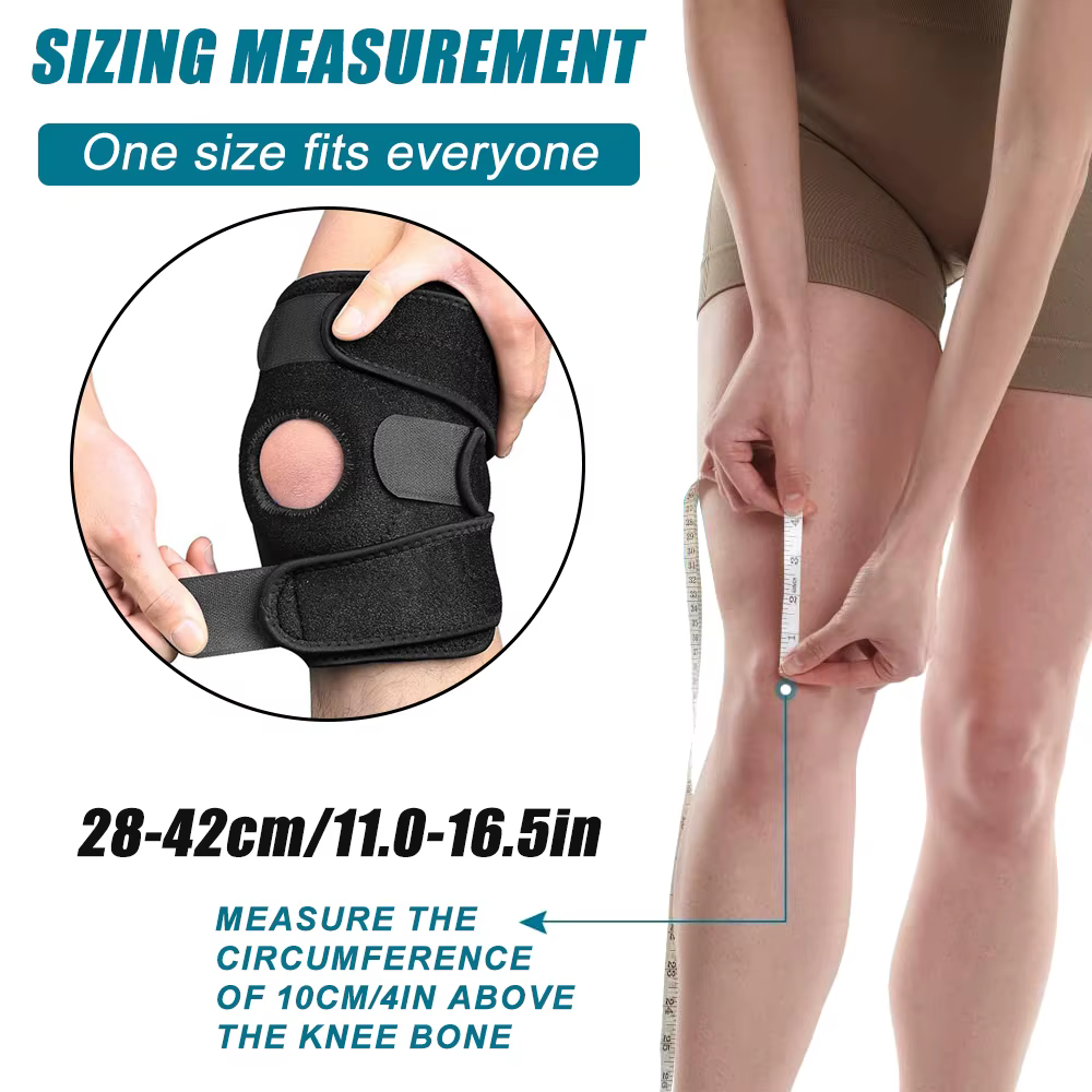 Genouillère avec stabilisateurs latéraux et coussinets de Gel rotulien pour un soutien maximal de la douleur au genou et une récupération rapide pour hommes et femmes, 1 pièce
