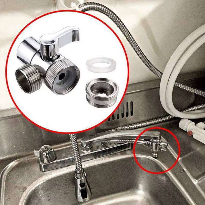 Adaptateur de robinet à interrupteur en alliage, vanne de dérivation de séparateur d'évier avec aérateur, connecteur de robinet pour cuisine, toilettes, Bidet, douche, salle de bains
