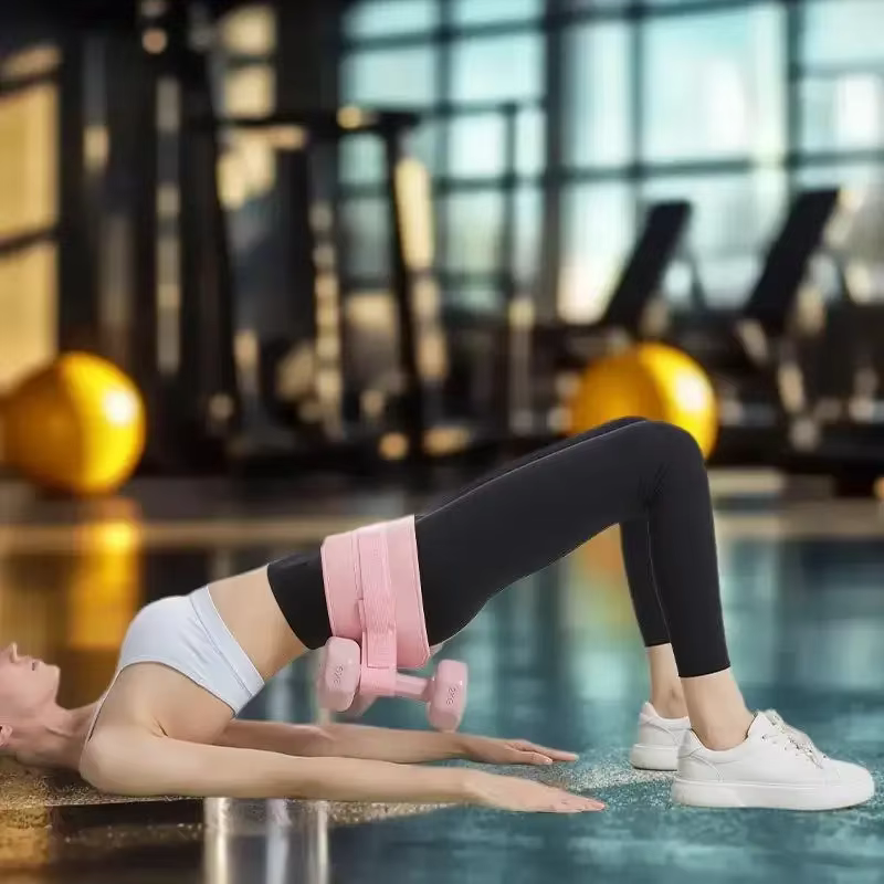 Accessoire d'exercice d'haltères : 1 ceinture de musculation pour poussée des hanches et pont de fessiers