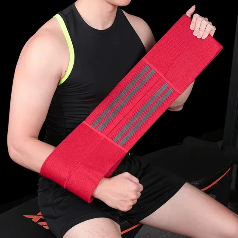 Banc d'haltérophilie, ceinture de rehausseur de presse, Support de coude, large bande en Nylon à haute élasticité, équipement de protection pour gymnastique et Fitness