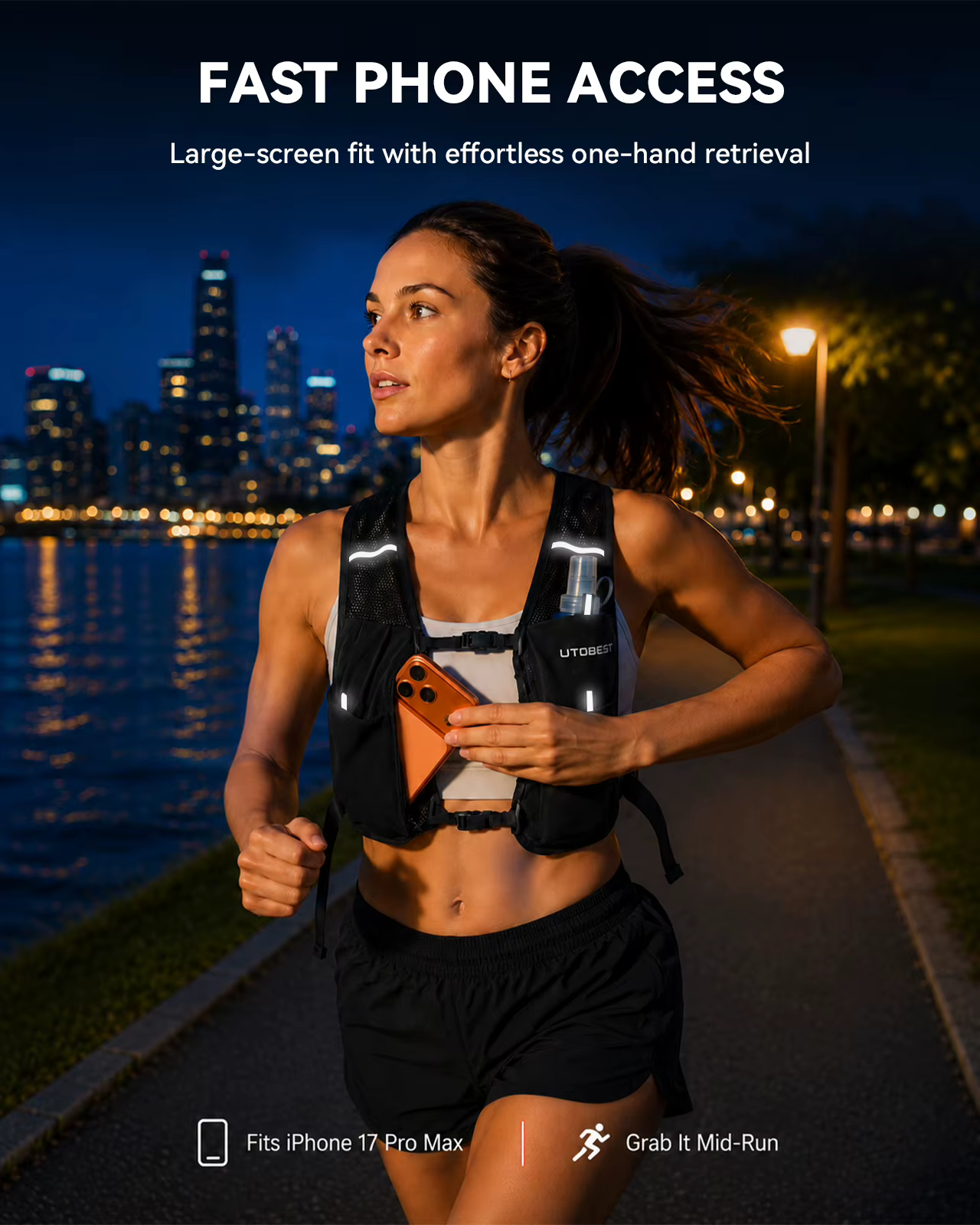 UTOBEST UTR112 Gilet de course sur sentier Pack d'hydratation ultra léger