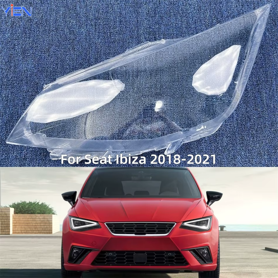Pour Seat Ibiza 2018 2019 2020 2021 accessoires de véhicule avant lampe lentille couvercle en verre voiture avant phare lentille couverture lumières coque