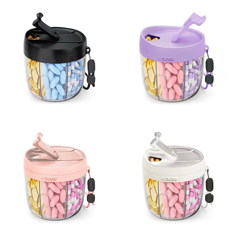 Boîte de rangement portable à 7 compartiments pour compléments vitaminiques