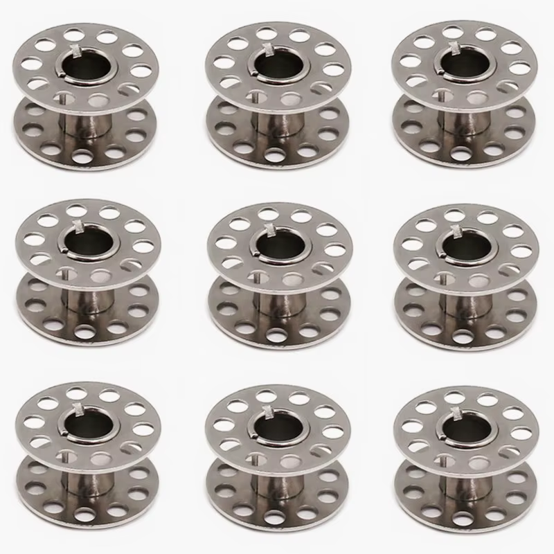 Boîtier de canette + 2 bobines métalliques pour Brother Janome Singer, Machine à coudre domestique, accessoires, outils, 1 pièce
