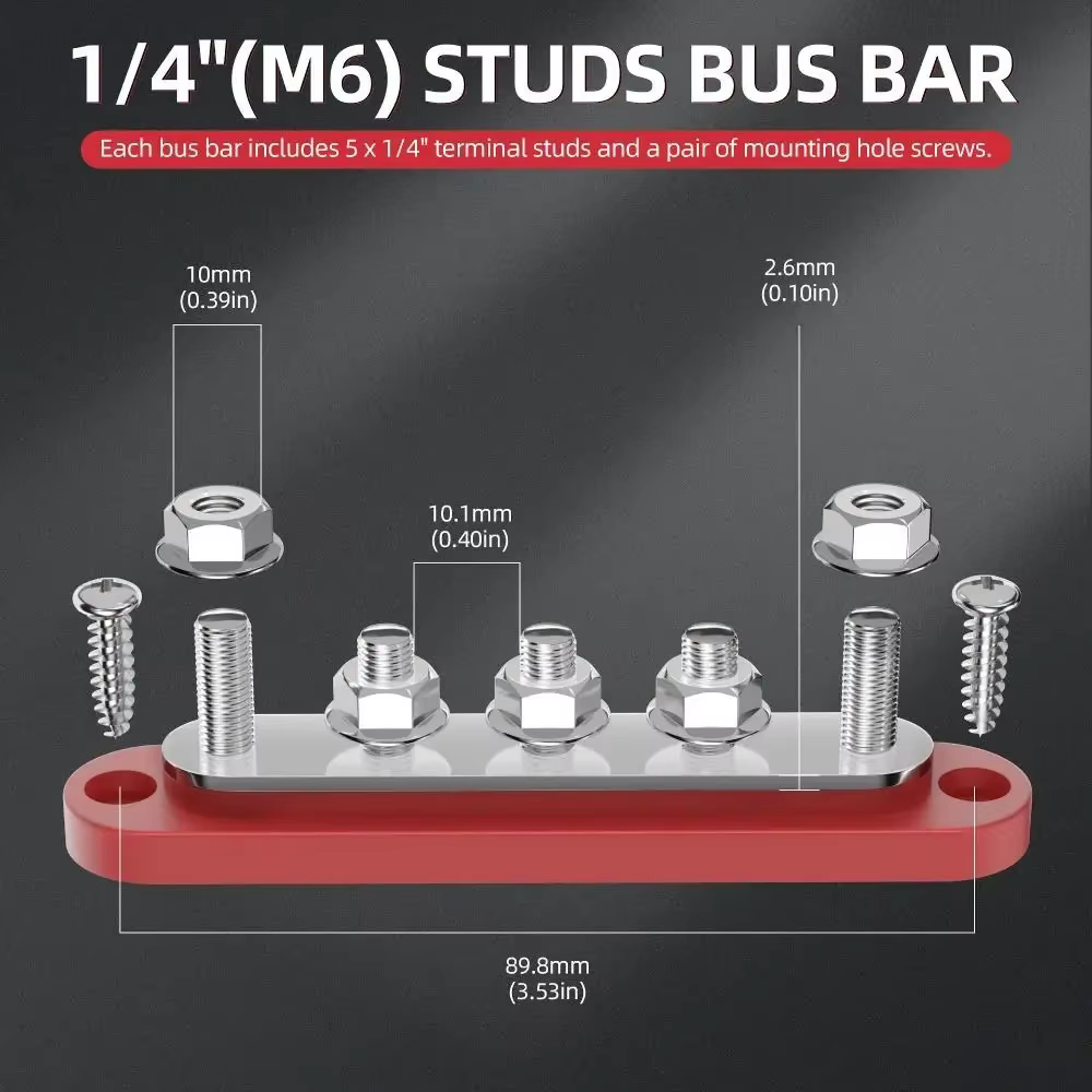 Mini bloc de Distribution d'énergie de barre omnibus 150A 48VDC avec couvercle barre omnibus Automobile barre conductrice pour les systèmes solaires automobiles marins