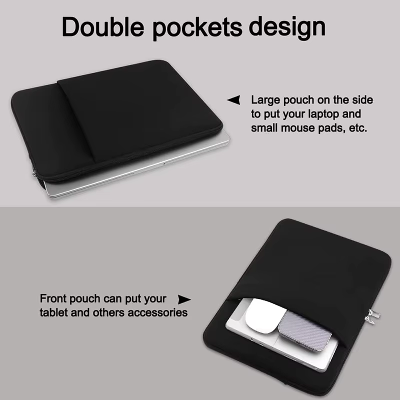 Étui pour ordinateur portable pour Macbook Air Pro 13 14 15.6 Xiaomi Lenovo Asus Dell HP, housse pour ordinateur portable 13.3 pouces, étui de protection noir gris