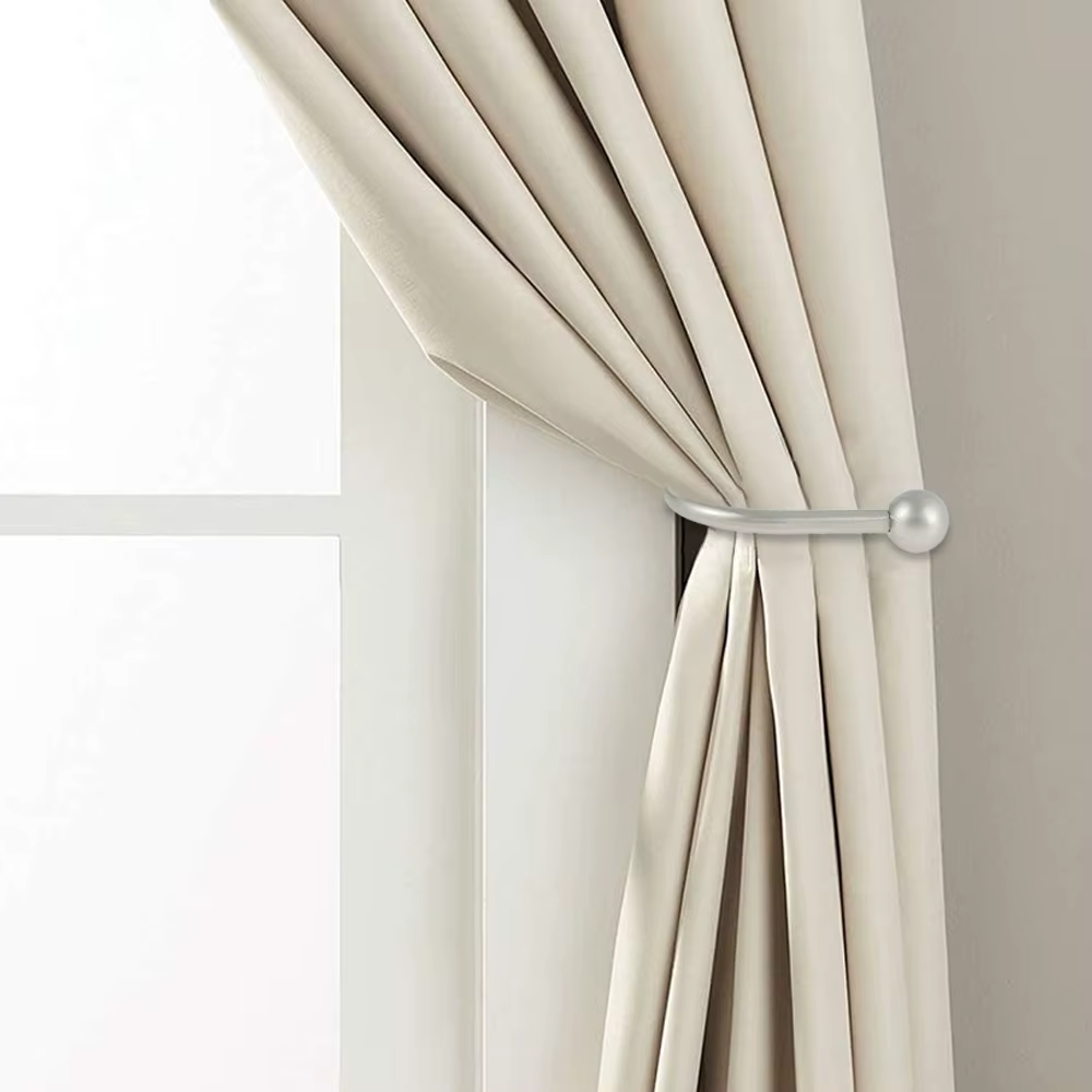Attaches de rideaux en métal, crochets décoratifs pour rideaux, attaches de rideaux en forme de U, attaches murales en métal avec extrémité sphérique