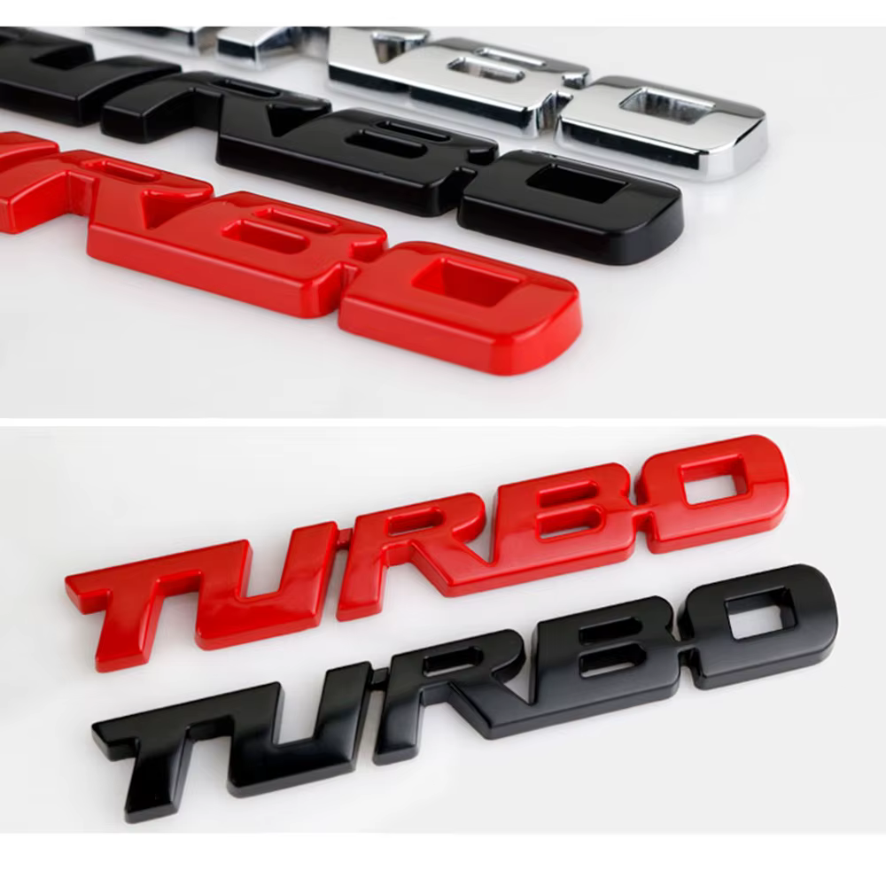 9.7*1.1 cm style de voiture voiture Turbo Boost chargement stimulant 3D métal Chrome alliage de Zinc 3D emblème Badge autocollant autocollant Auto accessoire