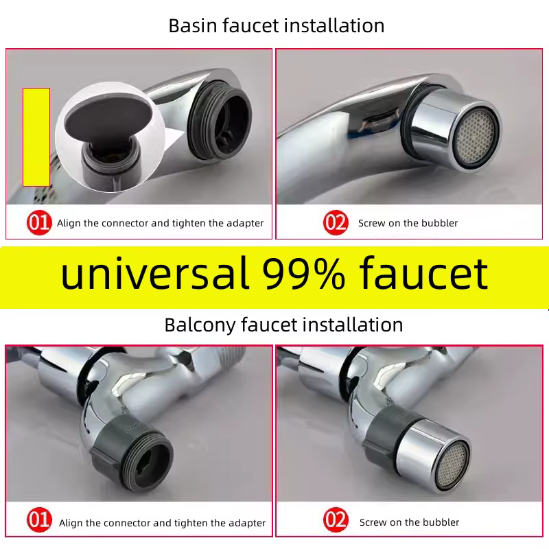 Adaptateur de robinet, connecteur de filetage ABS, Joints de robinet d'eau, purificateur d'eau, convertisseur de buse de barboteur pour salle de bains, accessoires de cuisine