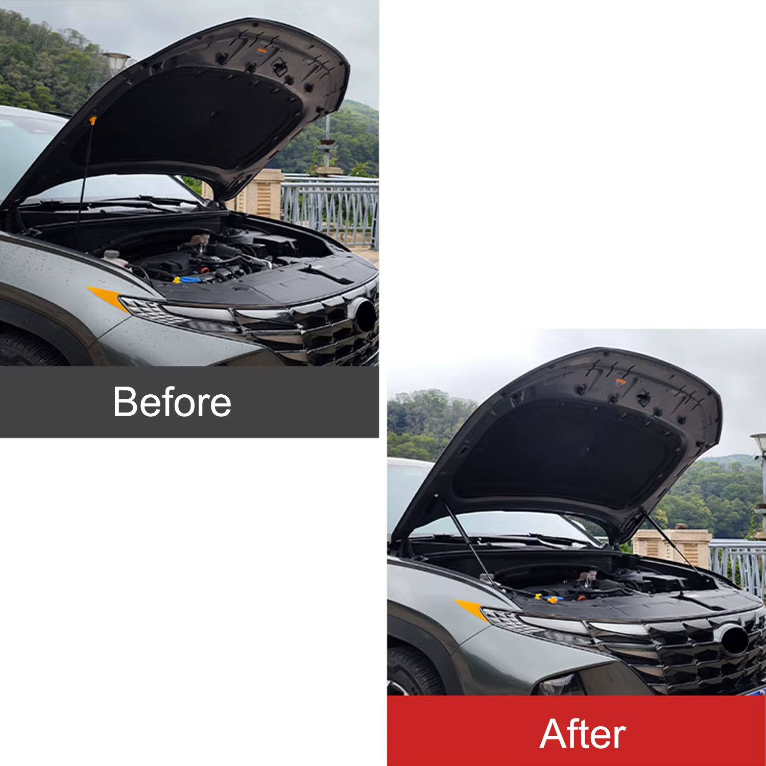 Pour Hyundai Tucson 2022 2023 2024 2025 style de voiture capot avant en acier capot gaz choc ascenseur jambe de force barres Support tige accessoires
