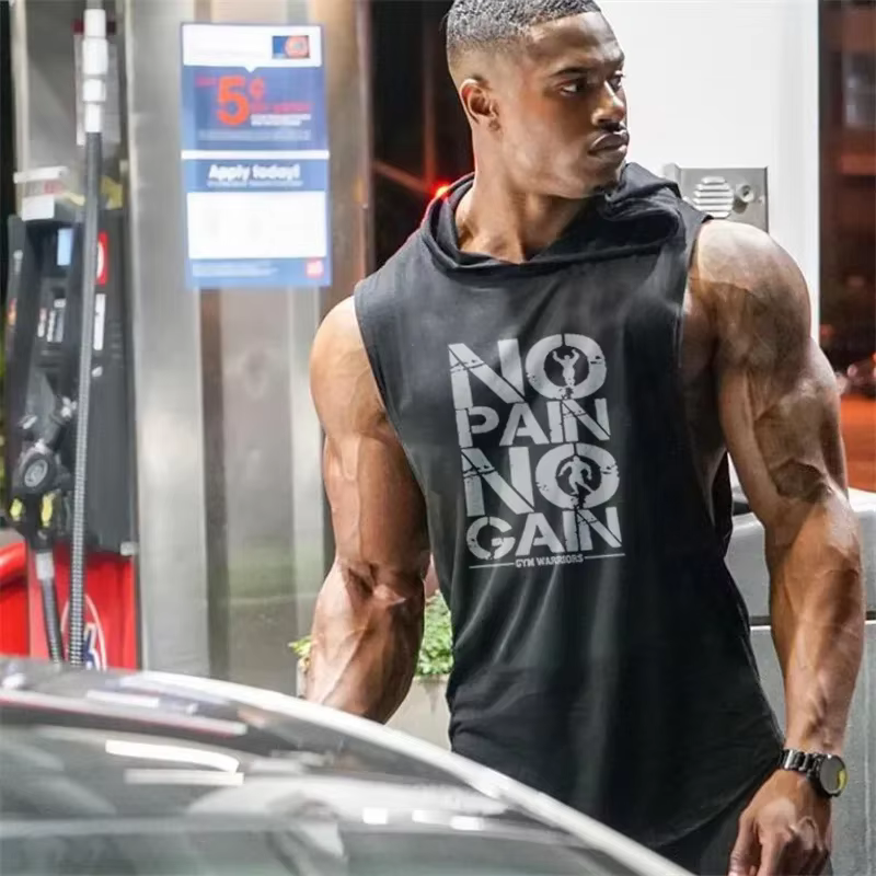 Marque gymnases vêtements hommes musculation à capuche débardeur coton sans manches gilet sweat Fitness