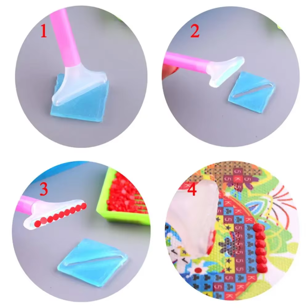 Kit d'outils de stylo de broderie de point de croix de peinture de diamant 5D, accessoires de bricolage, colle de mosaïque, pincettes