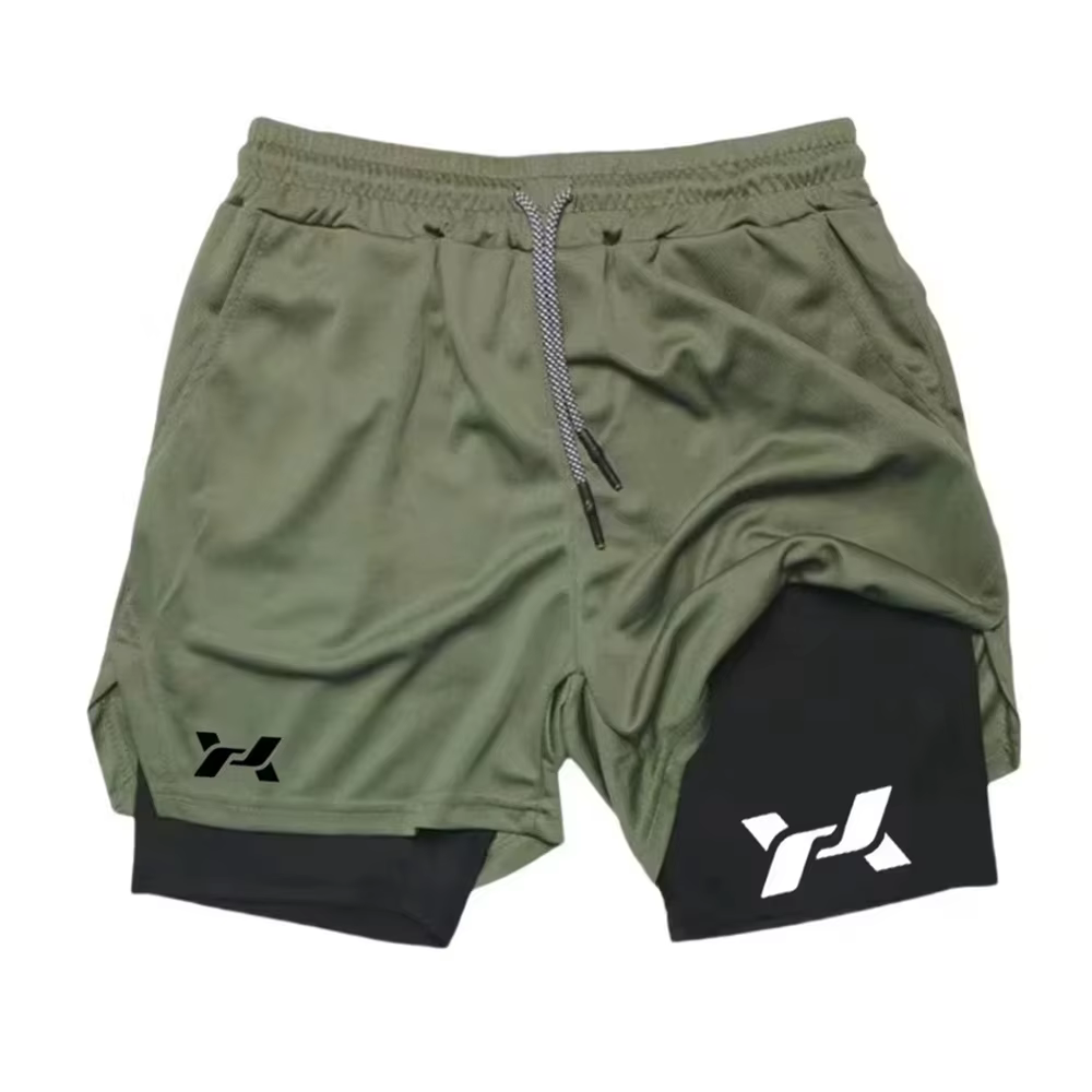Shorts de course pour hommes 2 en 1