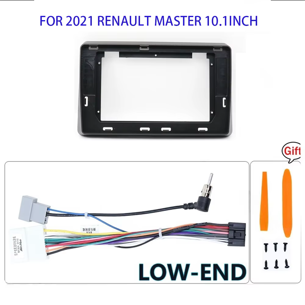 Pour Renault Master 2021 – Accessoires Auto : Écran Radio Android 10,1 Pouces, Cadre de Tableau de Bord en Plastique, Câbles et Faisceau Canbus