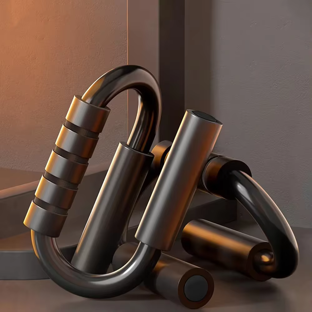 1 paire de barres de musculation de type S avec poignées en mousse antidérapantes