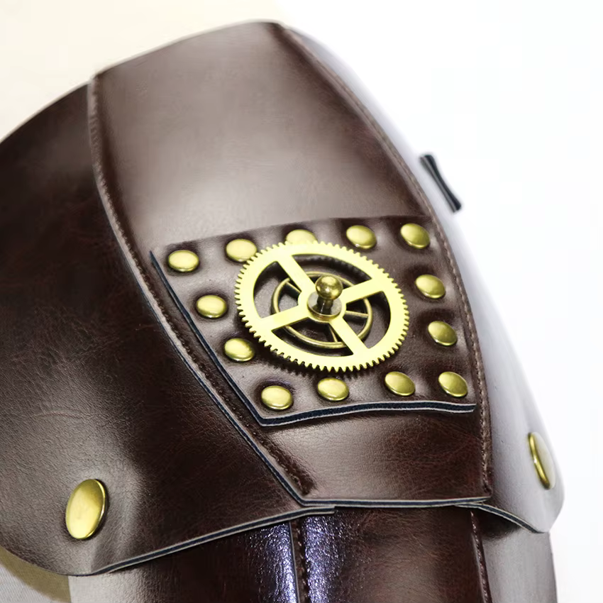 Garde-bras Steampunk, équipement rétro mécanique médiéval, accessoire de Cosplay d'halloween, armure d'épaule en cuir, accessoires d'archer pour adultes
