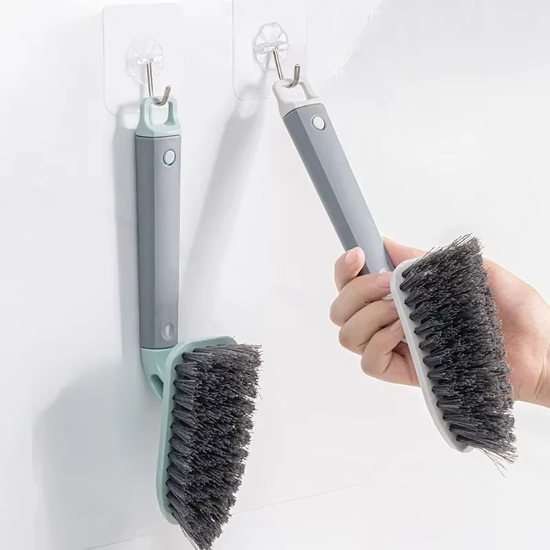 360 ° Brosse de nettoyage en profondeur, poignée à poils robustes pour salle de bains, cuisine, carrelage, coin au sol, outil de gommage de Surface, nettoyage d'angle Br