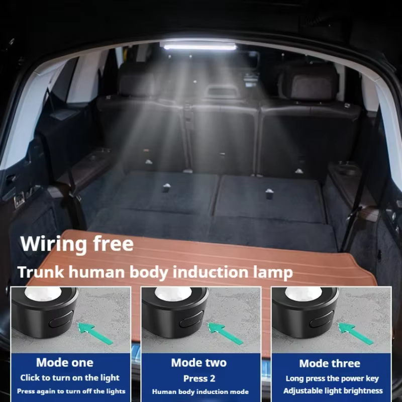 Lumière de capteur de coffre de voiture pour capot de coffre de sol, barre lumineuse à Induction automatique Rechargeable par USB, lampe magnétique en Mode de détection Maual