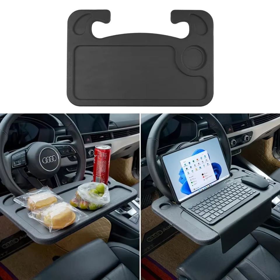 Volant de voiture, table à manger, plaque à manger de voiture, support à boissons, bureau d'écriture multifonctionnel, accessoires de table à manger de voiture