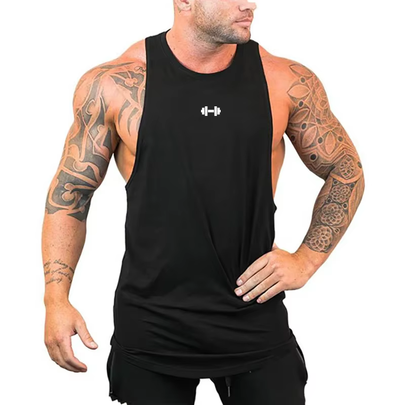 Gym Bodybuilding Fitness Muscle Vêtements D'été Coton Respirant Lâche Débardeurs Hommes Sport Décontracté Sans Manches Entraînement T-Shirts