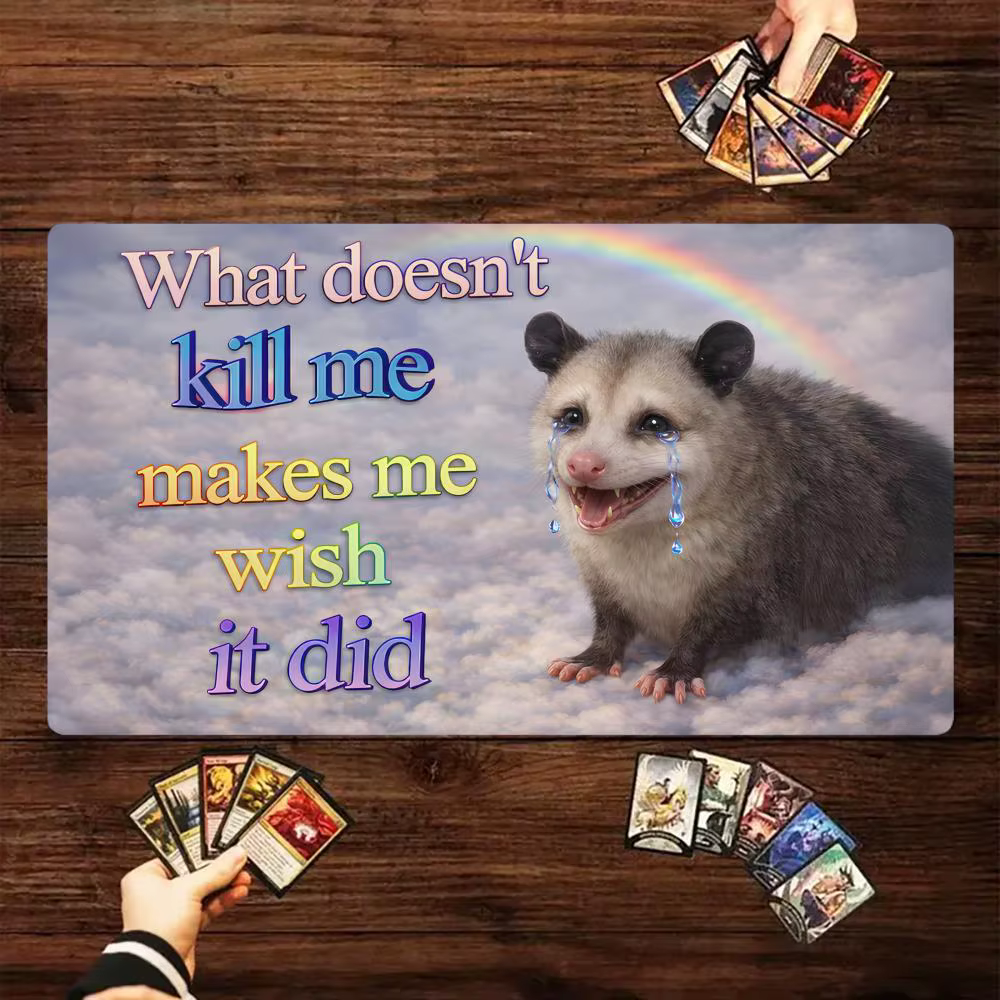 Tapis de jeu Magic The Gathering, tapis de jeu amusant avec motif Meme, en caoutchouc durable pour jeux MTG et TCG, 35x60cm, tapis de souris, tapis de bureau