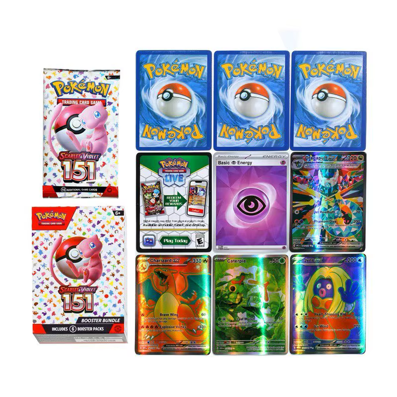 〓 60 cartes Pokémon Mega Evolution Booster, paquet de 151 cartes, cartes Flash de la série Sword & Shield, japonaises et anglaises