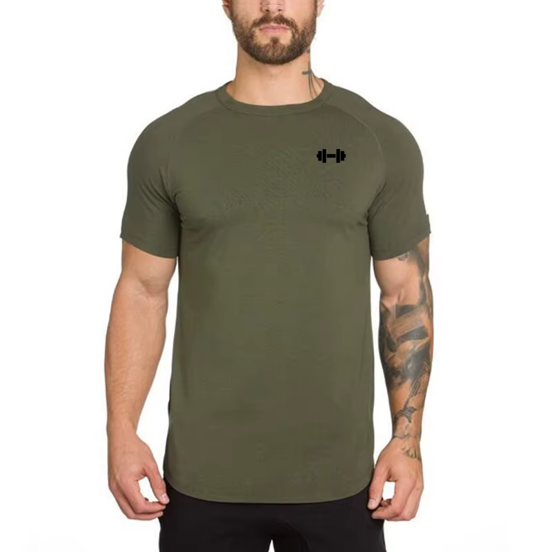 Gym Bodybuilding entraînement Muscle vêtements de sport hommes décontracté à manches courtes coton