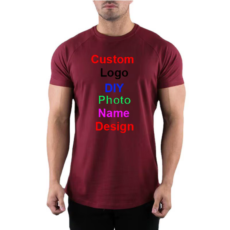 T-shirt à manches courtes en coton à col rond pour hommes