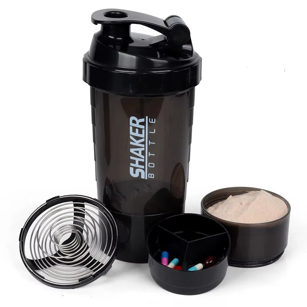 3 couches Shaker bouteille de protéines poudre Shake Cup
