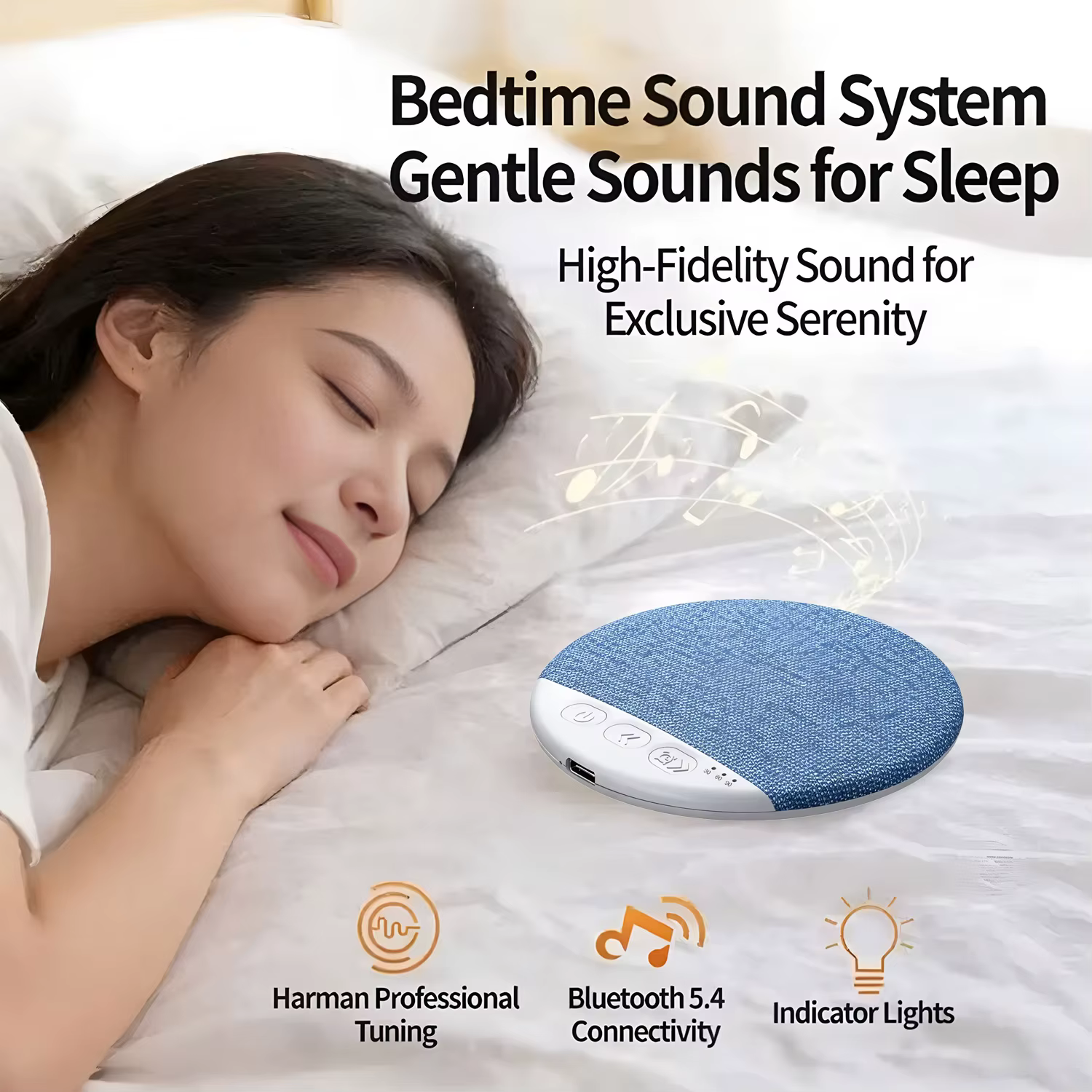 Mini haut-parleur Bluetooth portable, sons de la nature, bruit blanc, barre de son sans fil, lecteur MP3, ultra-mince, arrêt programmé, lecteur audio