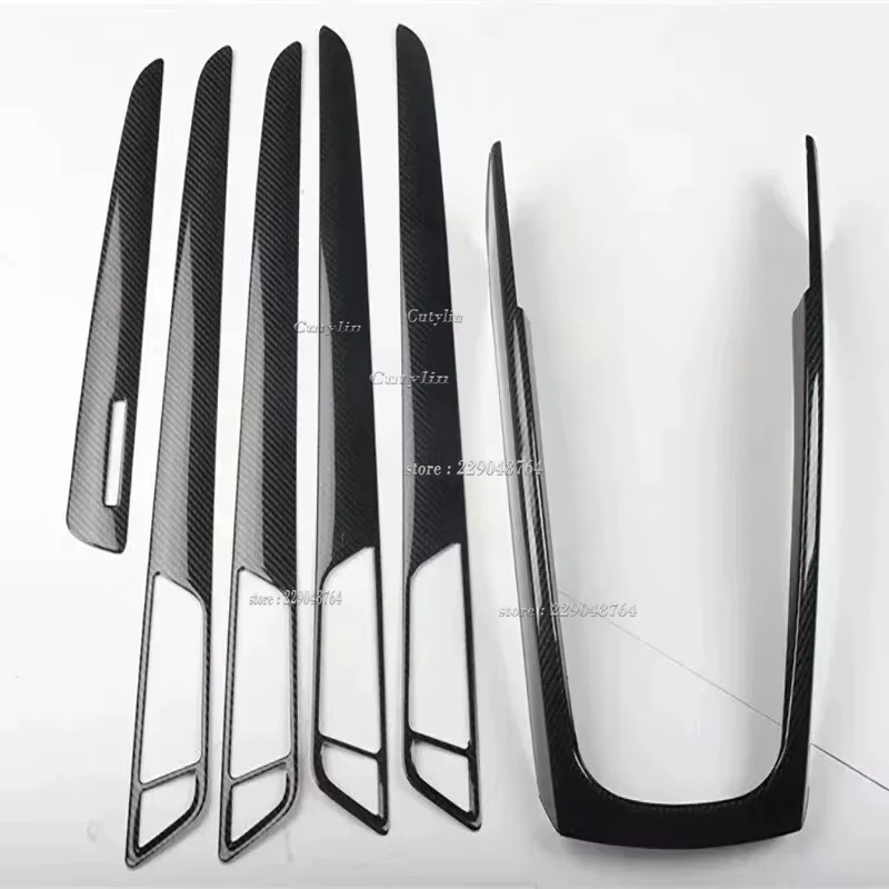 Autocollant intérieur RHD en fibre de carbone pour Audi, console centrale, décoration de porte, accessoires, Q5, 8R, 2010-18, SQ5, 8R, 2013-2017