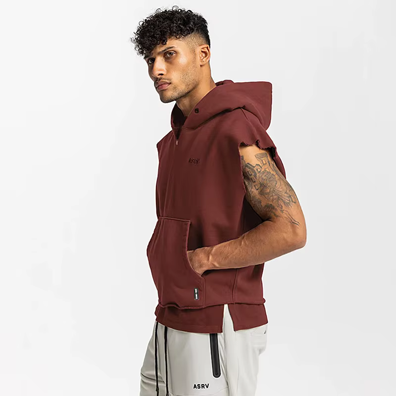 Hommes marque gymnases vêtements musculation à capuche débardeur coton sans manches gilet sweat Fitness