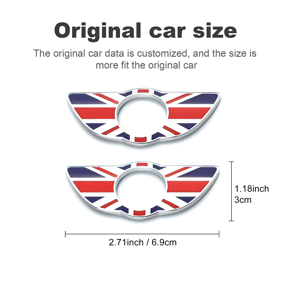 Autocollants d'insigne d'emblème d'aile de serrure de goupille de porte, accessoires automatiques pour Mini Cooper Countryman R60 R61, BMW Mini R60