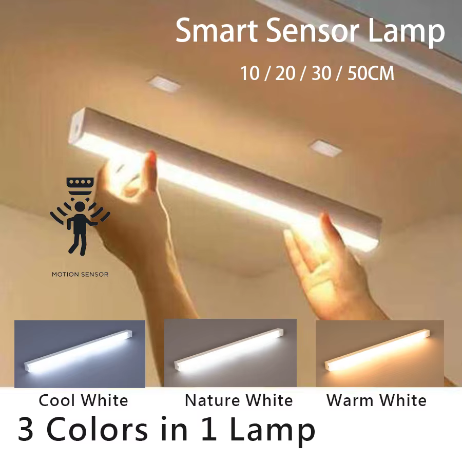 Lampe LED sans fil avec capteur de mouvement, Rechargeable par USB, veilleuse à Induction, Portable, sans fil, magnétique, pour armoire, cuisine