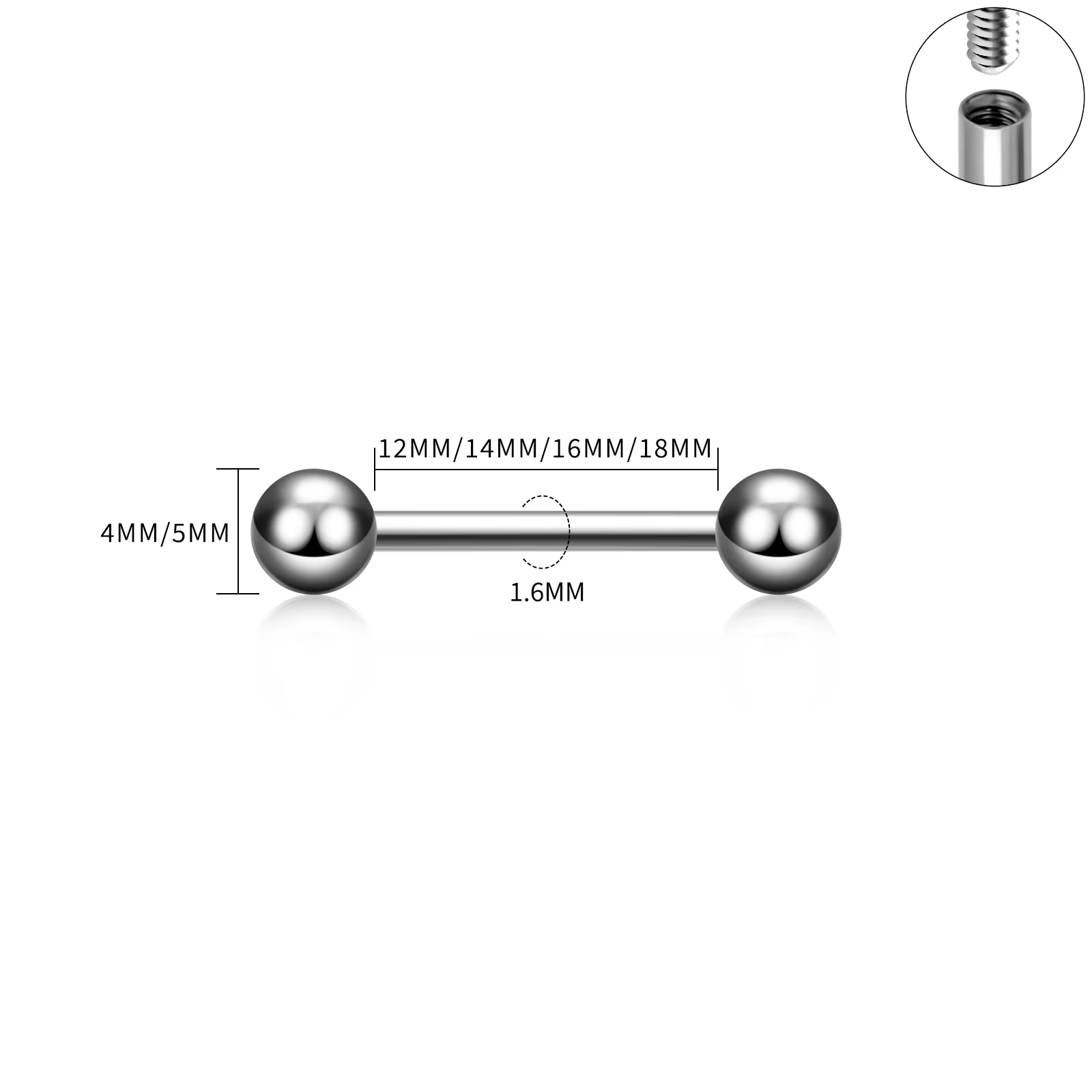 Ensemble de barres industrielles en titane pour piercing : Bridge, Helix, Tragus, Cartilage, Daith, Conch, Rook, Labret, Stud de langue, Bijoux corporels, Stack
