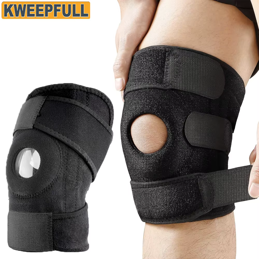 Genouillère avec stabilisateurs latéraux et coussinets de Gel rotulien pour un soutien maximal de la douleur au genou et une récupération rapide pour hommes et femmes, 1 pièce