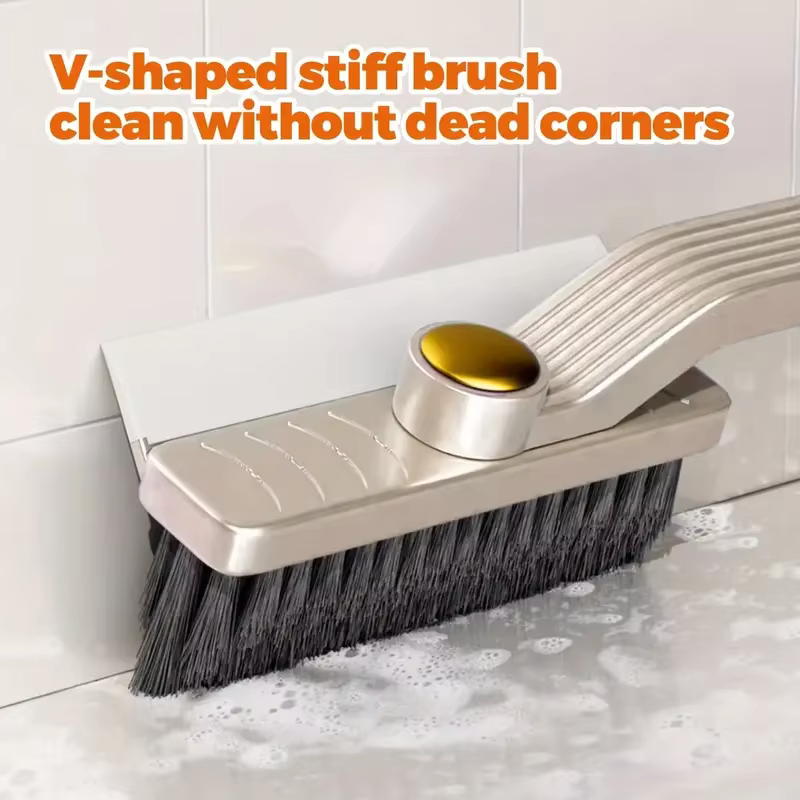 Brosse de nettoyage de carrelage polyvalente, 360 ° Épurateur rotatif à poils durs pour sols et murs de salle de bain et de cuisine