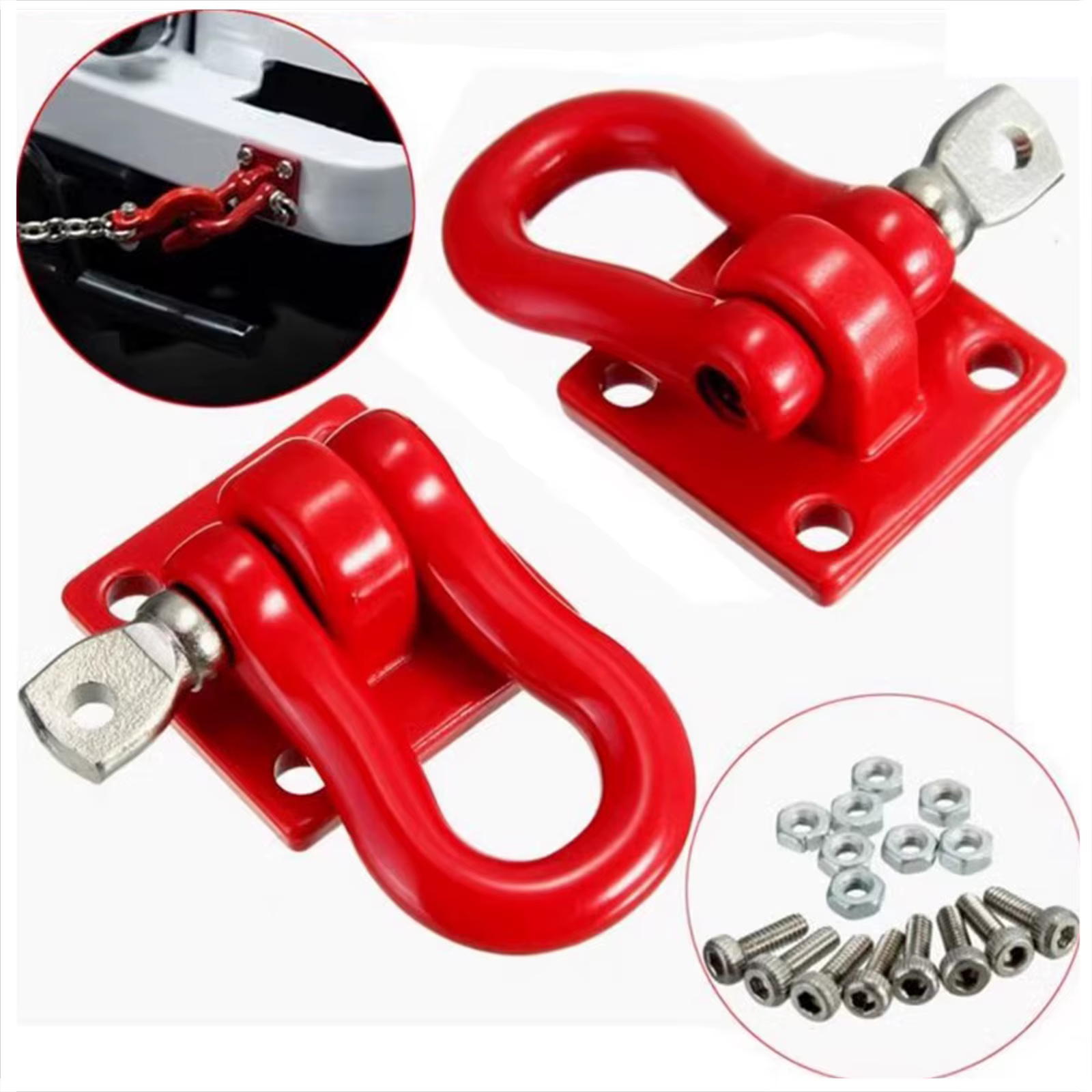 Crochet de remorquage pour remorque RS RC, accessoires métalliques, mise à niveau pour voiture sur chenilles 1:10 RC Redcat Gen8 VS4-10 Axial SCX10 90046 AXI03007 Capra