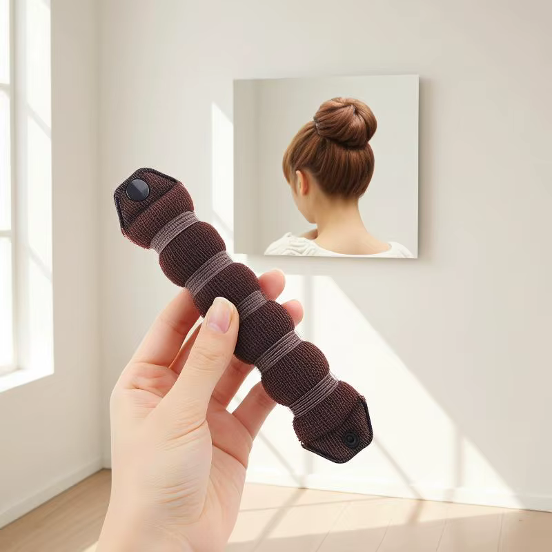 Outil Magique pour Chignon Donut, Accessoire Cheveux DIY pour Diverses Coiffures, Noir Marron, pour Bal de Promo, Anniversaire, Fête
