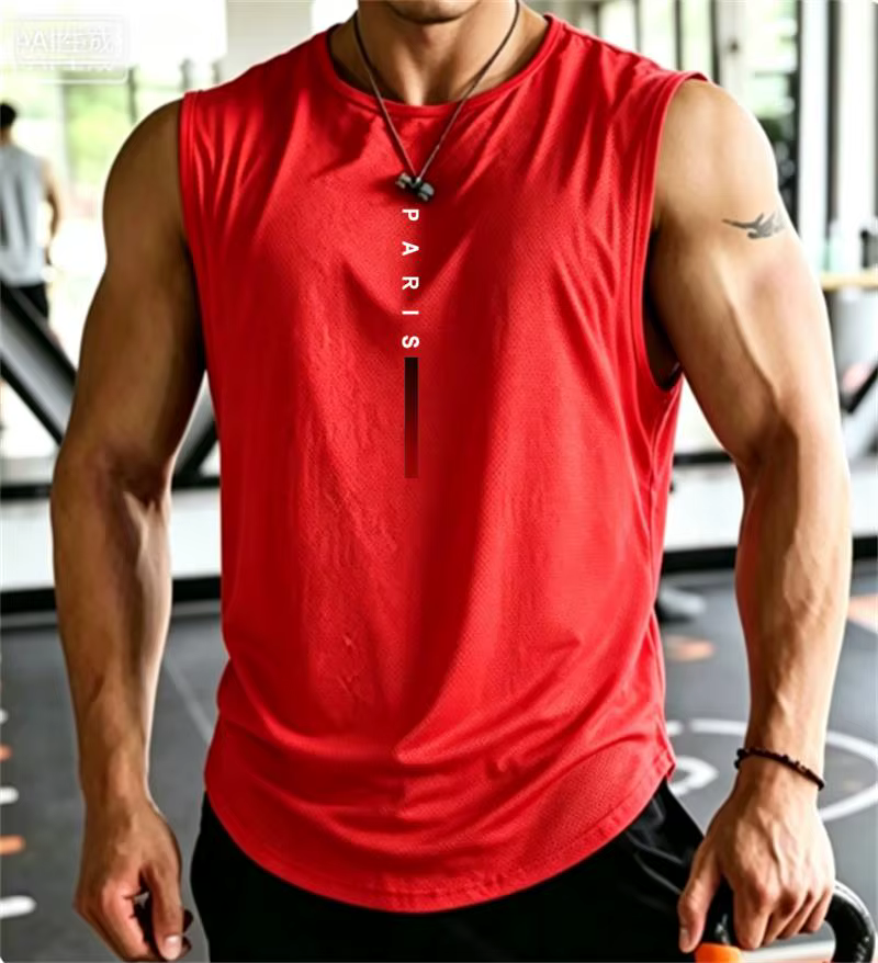 Débardeurs de sport PARIS pour hommes – Maillots de corps amples d'été pour la musculation