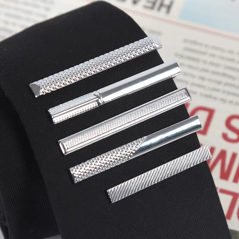 Épingle à cravate pour hommes, accessoires de cravate, couleur argentée, ton métal, fermoir à barre Simple, fermoir pratique, pince à cravate, Clip de collier pour hommes