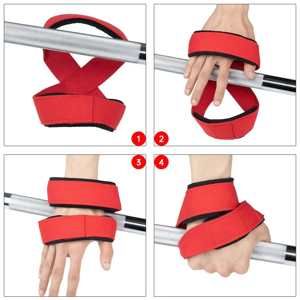 2 pièces rembourré Figure 8 sangles Deadlift haltérophilie